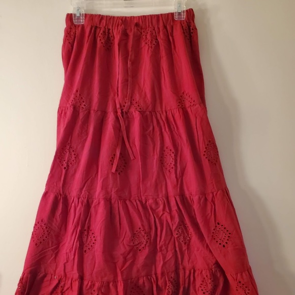 Medium Embroidered Tiered Ankle Length Maxi Skirt - Picture 1 of 4